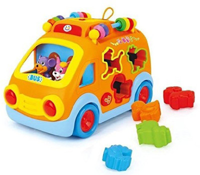 

Mayatra's Huile Educational Happy Bump n Go Bus with Blocks and Music(Yellow)