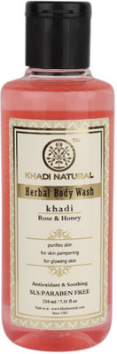 

Khadi Natural Organic Rose & Honey Body Wash SLS & Paraben Free(210 ml)