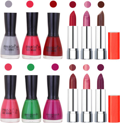 

Aroma Care Wholesale Rate Combo of Nail Polish and Rythm Lipstick 687(Set of 12)
