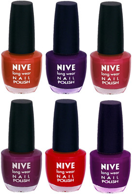 

Nive Colour Blast Nail Lacquer (Set of 6 Nail Polish) Brown,Purple,Pink,Purple,Red,Purple(Pack of 6)