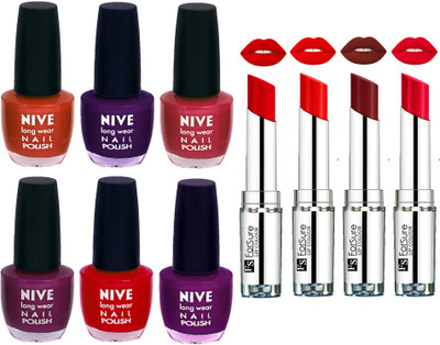 

ForSure Velvet Matte Lipsticks + Nive Nail Polish Combo(Set of 10)