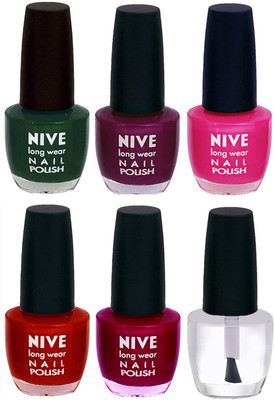 

Nive Colour Blast Nail Lacquer (Set of 6 Nail Polish) Green,Purple,Pink,Red,Pink,White(Pack of 6)