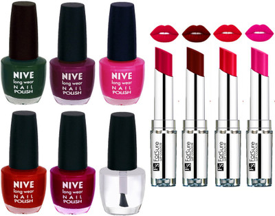 

ForSure Velvet Matte Lipsticks + Nive Nail Polish Combo(Set of 10)
