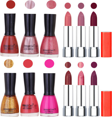 

Aroma Care Wholesale Rate Combo of Nail Polish and Rythm Lipstick 578(Set of 12)