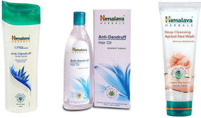 

Himalaya anti dandruff shampoo, anti dandruff hair oil, deep cleansing apricot face wash(Set of 3)