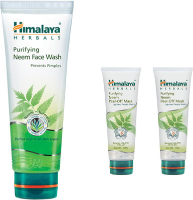 

Himalaya Purifying Neem Peel Off Mask, Purifying Neem Face Wash, Purifying Neem Peel Off Mask(Set of 3)