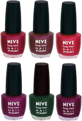 

Nive Colour Blast Nail Lacquer (Set of 6 Nail Polish) Pink,Purple,Pink,Purple,Green,Purple(Pack of 6)