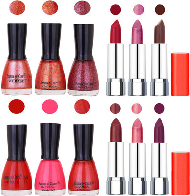 

Aroma Care Wholesale Rate Combo of Nail Polish and Rythm Lipstick 425(Set of 12)