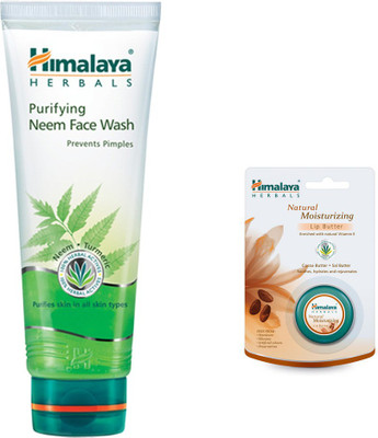

Himalaya Purifying Neem Face Wash, Natural Intensive Lip Balm(Set of 2)