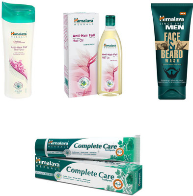 

Himalaya anti hair fall shampoo, anti hair fall hair oil complete care paste, face and beard wash(Set of 4)