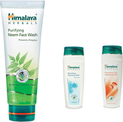 

Himalaya Purifying Neem Face Wash, Refreshing Cleansing Milk, Nourishing Face Moisturizing Lation(Set of 3)