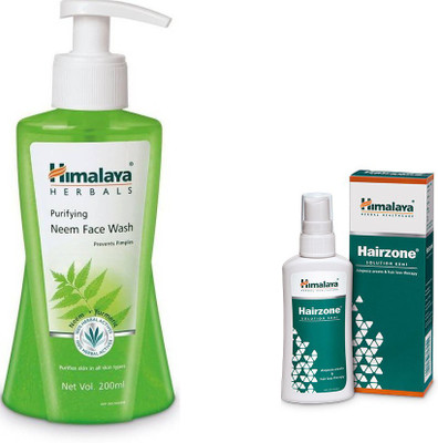 

Himalaya Purifying Neem Face Wash, Hairzone Solution(Set of 2)