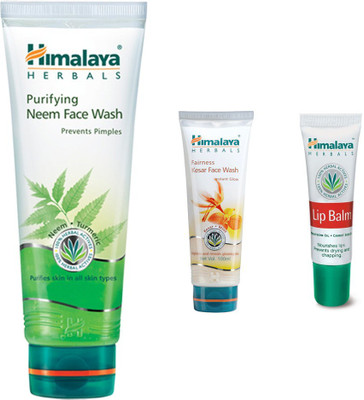 

Himalaya Purifying Neem Face Wash, Fairness Kesar Face Wash, Lip Balm(Set of 3)