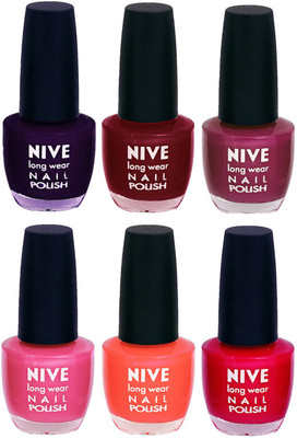 

Nive Colour Blast Nail Lacquer (Set of 6 Nail Polish) Purple,Red,Purple,Pink,Orange,Pink(Pack of 6)
