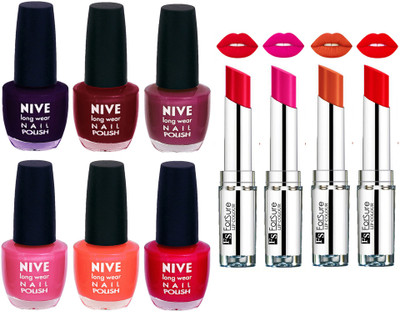 

ForSure Velvet Matte Lipsticks + Nive Nail Polish Combo(Set of 10)