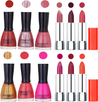 Aroma Care Wholesale Rate Combo of Nail Polish and Rythm Lipstick 537(Set of 12)