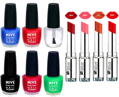 

ForSure Velvet Matte Lipsticks + Nive Nail Polish Combo(Set of 10)