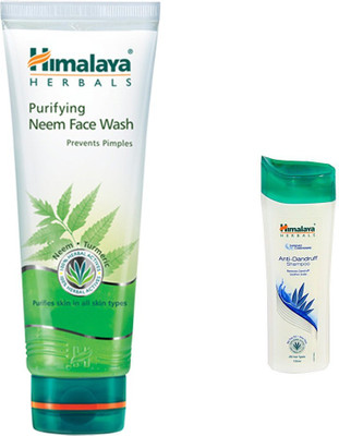 

Himalaya Purifying Neem Face Wash, Anti Dandruff Shampoo(Set of 2)