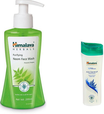

Himalaya Purifying Neem Face Wash, Anti Dandruff Shampoo(Set of 2)