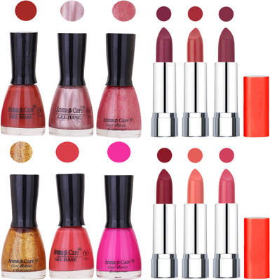 

Aroma Care Wholesale Rate Combo of Nail Polish and Rythm Lipstick 560(Set of 12)