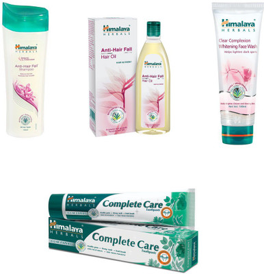 

Himalaya anti hair fall shampoo, anti hair fall hair oil complete care paste, deep cleansing apricot face wash(Set of 4)