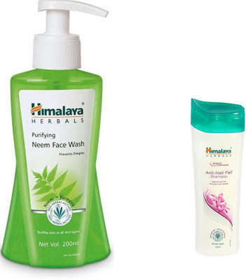

Himalaya Purifying Neem Face Wash, Anti Hair Fall Shampoo(Set of 2)
