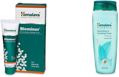 

Himalaya Bleminor Anti Blemish Cream, Refreshing & Clarifying Toner(Set of 2)