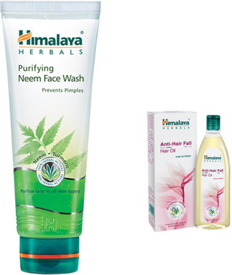 

Himalaya Purifying Neem Face Wash, Anti Hair Fall Hair Oil(Set of 2)
