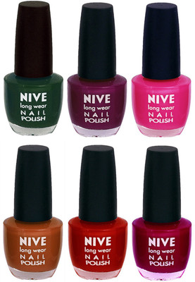 

Nive Colour Blast Nail Lacquer (Set of 6 Nail Polish) Green,Purple,Pink,Brown,Red,Pink(Pack of 6)