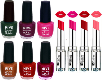 

ForSure Velvet Matte Lipsticks + Nive Nail Polish Combo(Set of 10)