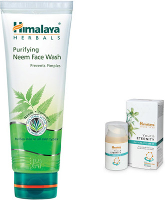 

Himalaya Purifying Neem Face Wash, Youth Eternity Day Cream(Set of 2)