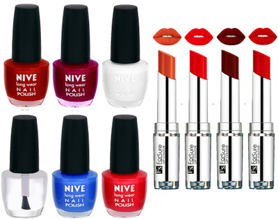 

ForSure Velvet Matte Lipsticks + Nive Nail Polish Combo(Set of 10)