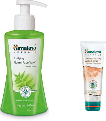 

Himalaya Purifying Neem Face Wash, Gentle Exfoliating Walnut Scrub(Set of 2)