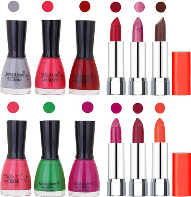 

Aroma Care Wholesale Rate Combo of Nail Polish and Rythm Lipstick 686(Set of 12)
