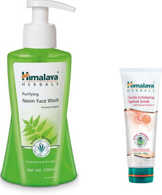 

Himalaya Purifying Neem Face Wash, Gentle Exfoliating Apricot Scrub(Set of 2)