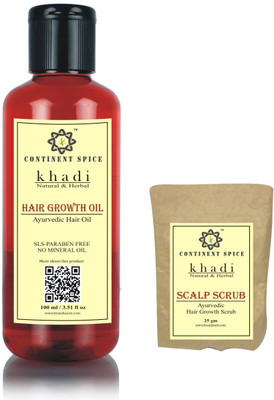 

Continent Spice HERBAL HAIR GROWTH OIL WITH SCALP SCRUB- CS682005(Set of 2)