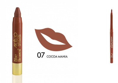 

Blue Heaven Artisto matte lip crayon -07-cocoa mania with 01 lip liner(Set of 2)