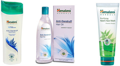 

Himalaya anti dandruff shampoo, anti dandruff hair oil, neem face wash(Set of 3)