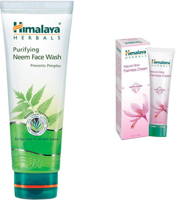 

Himalaya Purifying Neem Face Wash, Natural Glow Fariness Cream(Set of 2)