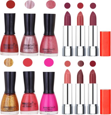 

Aroma Care Wholesale Rate Combo of Nail Polish and Rythm Lipstick 563(Set of 12)