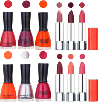 

Aroma Care Wholesale Rate Combo of Nail Polish and Rythm Lipstick 598(Set of 12)