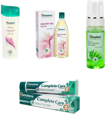

Himalaya anti hair fall shampoo, anti hair fall hair oil complete care paste, neem foaming face wash(Set of 4)