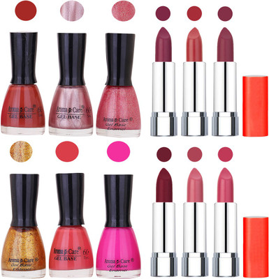 Aroma Care Wholesale Rate Combo of Nail Polish and Rythm Lipstick 562(Set of 12)