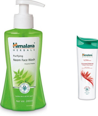 

Himalaya Purifying Neem Face Wash, Dryness Defense Protein Shampoo(Set of 2)