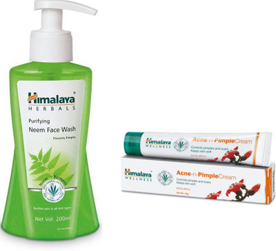

Himalaya Purifying Neem Face Wash, Acne N Pimple Cream(Set of 2)