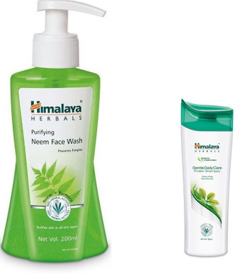 

Himalaya Purifying Neem Face Wash, Gentle Daily Care Protein Shampoo(Set of 2)
