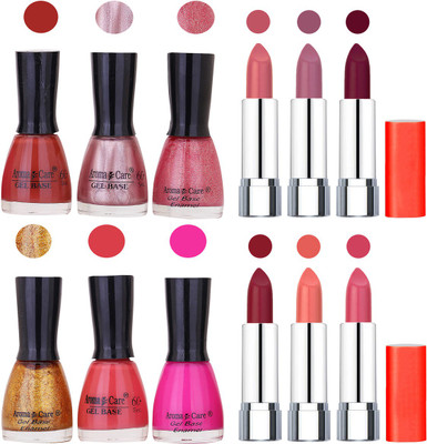 

Aroma Care Wholesale Rate Combo of Nail Polish and Rythm Lipstick 573(Set of 12)