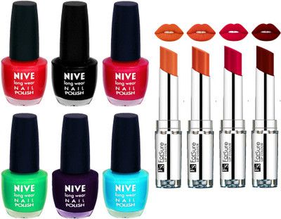 

ForSure Velvet Matte Lipsticks + Nive Nail Polish Combo(Set of 10)
