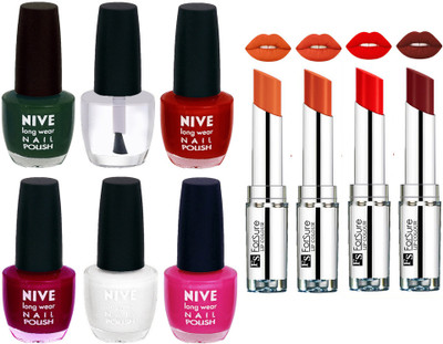 

ForSure Velvet Matte Lipsticks + Nive Nail Polish Combo(Set of 10)
