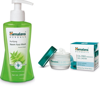 

Himalaya Purifying Neem Face Wash, Oil Free Radiance Gel Cream(Set of 2)